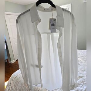 Sheer Button Down Blouse